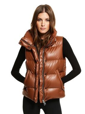 SAM. Tracey Vegan Leather Puffer Vest
